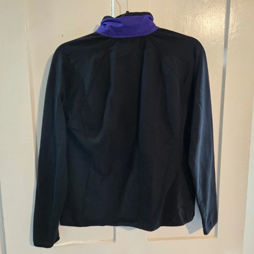 Lauren Ralph Lauren LRL Active, Petite Large, Purple Black Quilted Hybrid Jacket